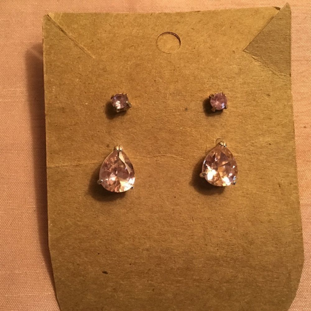 SetΒ ofβTwoβPairβPinkβStoneβEarrings